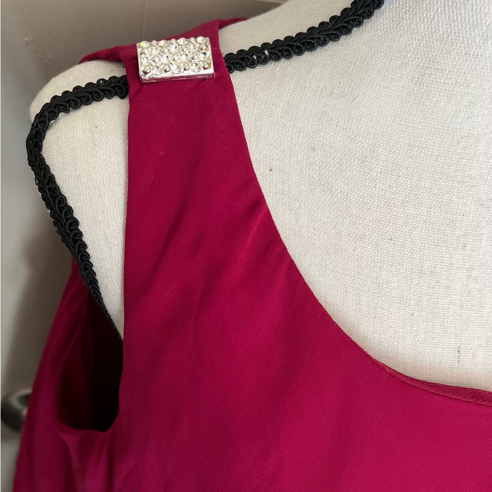 Elegant Raspberry Layered Dress - Picture 2 of 6